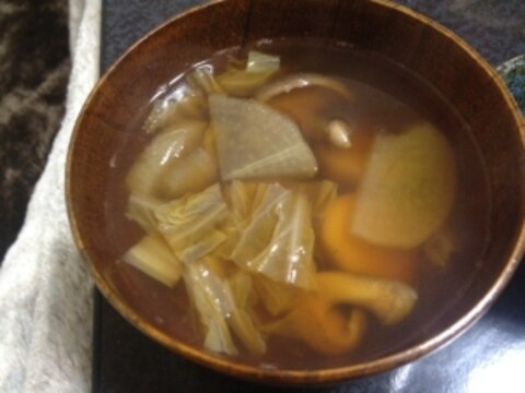 白菜と大根と椎茸の中華スープ